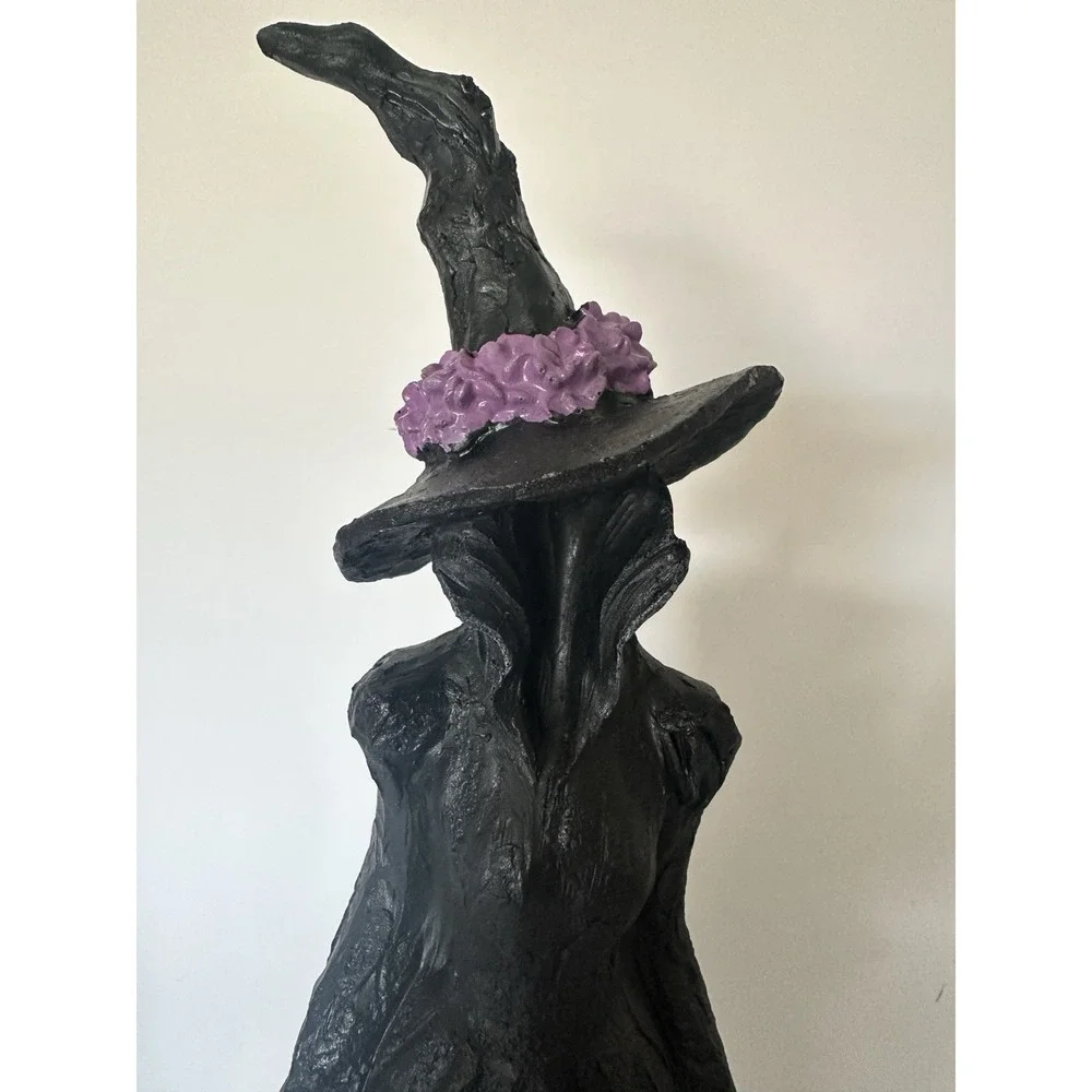 Tahari Home Faceless Witch Figurine Gothic Halloween Tabletop Decor Black Purple